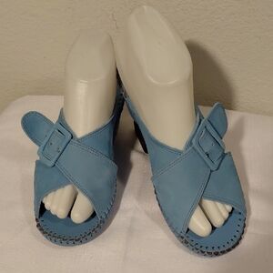 Natural Sport Blue Leather Sandals